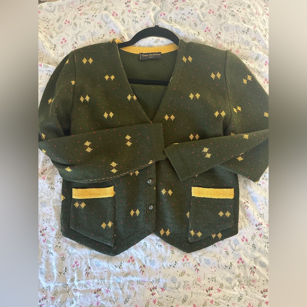 Green vintage cardigan